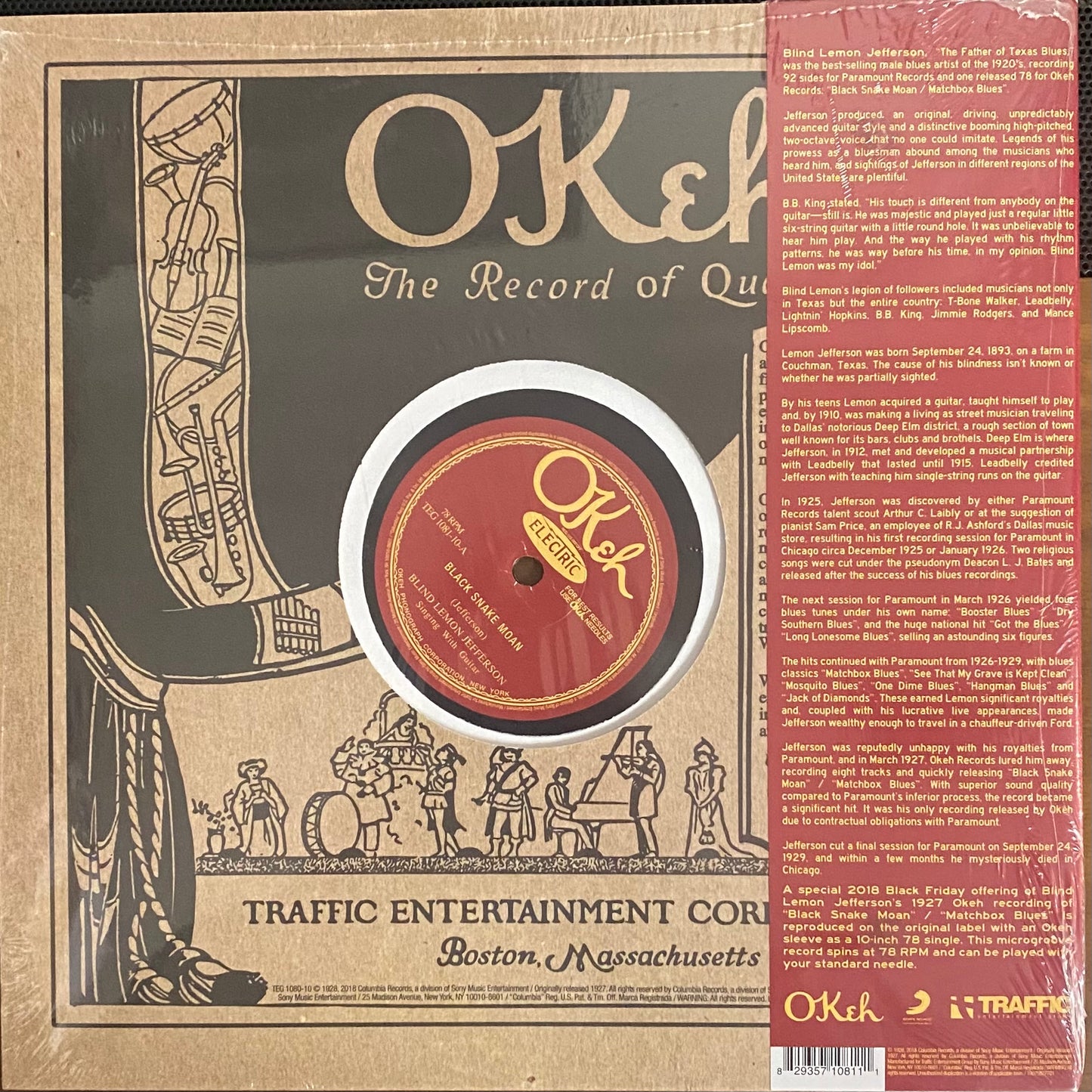 Blind Lemon Jefferson - Black Snake Moan / Matchbox Blues