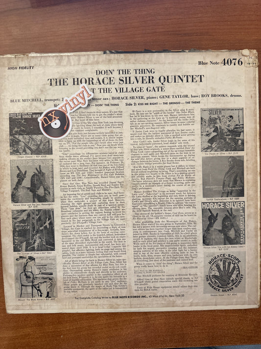 Doin' The Thing At the VIllage Gate - The Horace SIlver Quintet