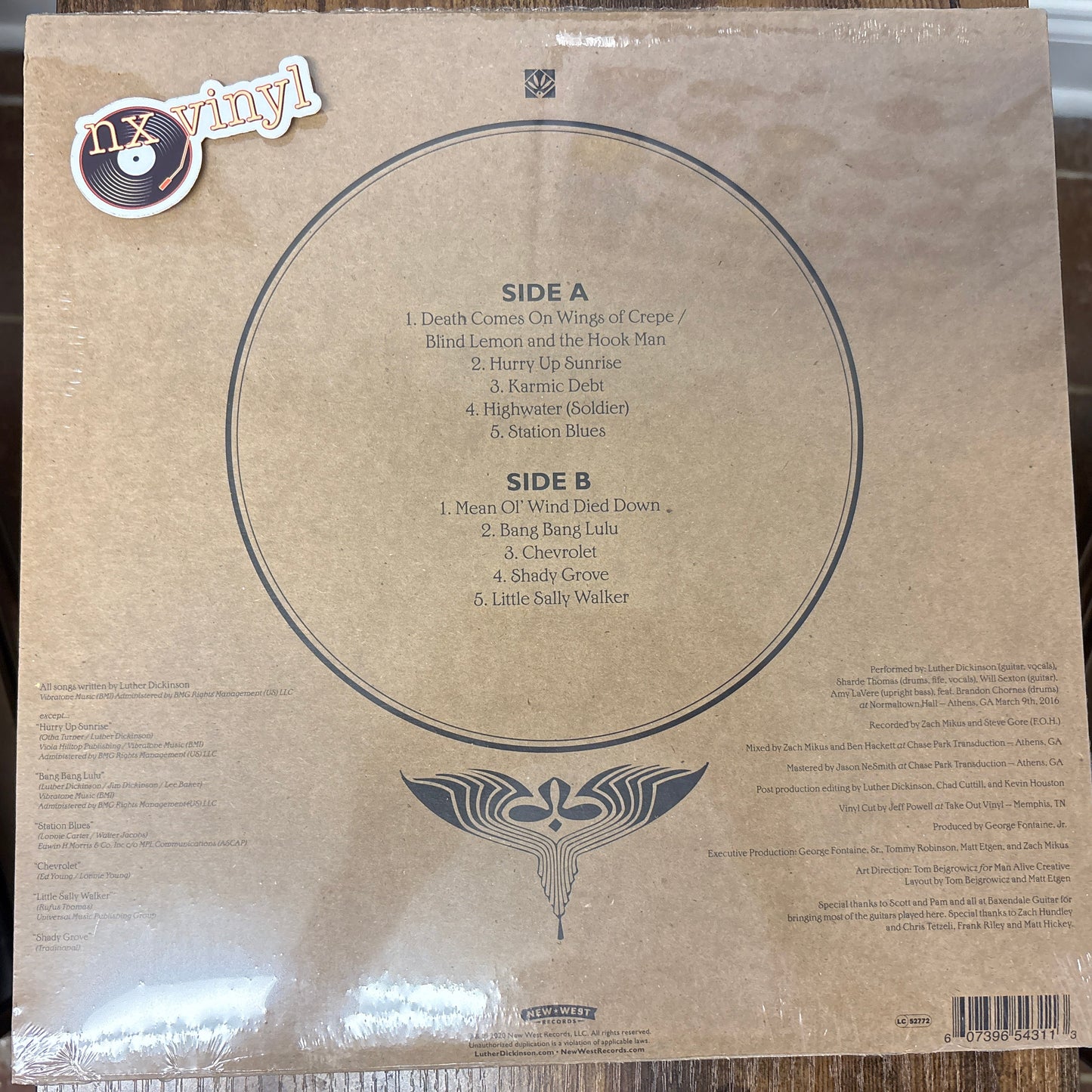 Luther Dickinson and The Cooperators-Live 2016 Bluesky vinyl(Rock BLues)