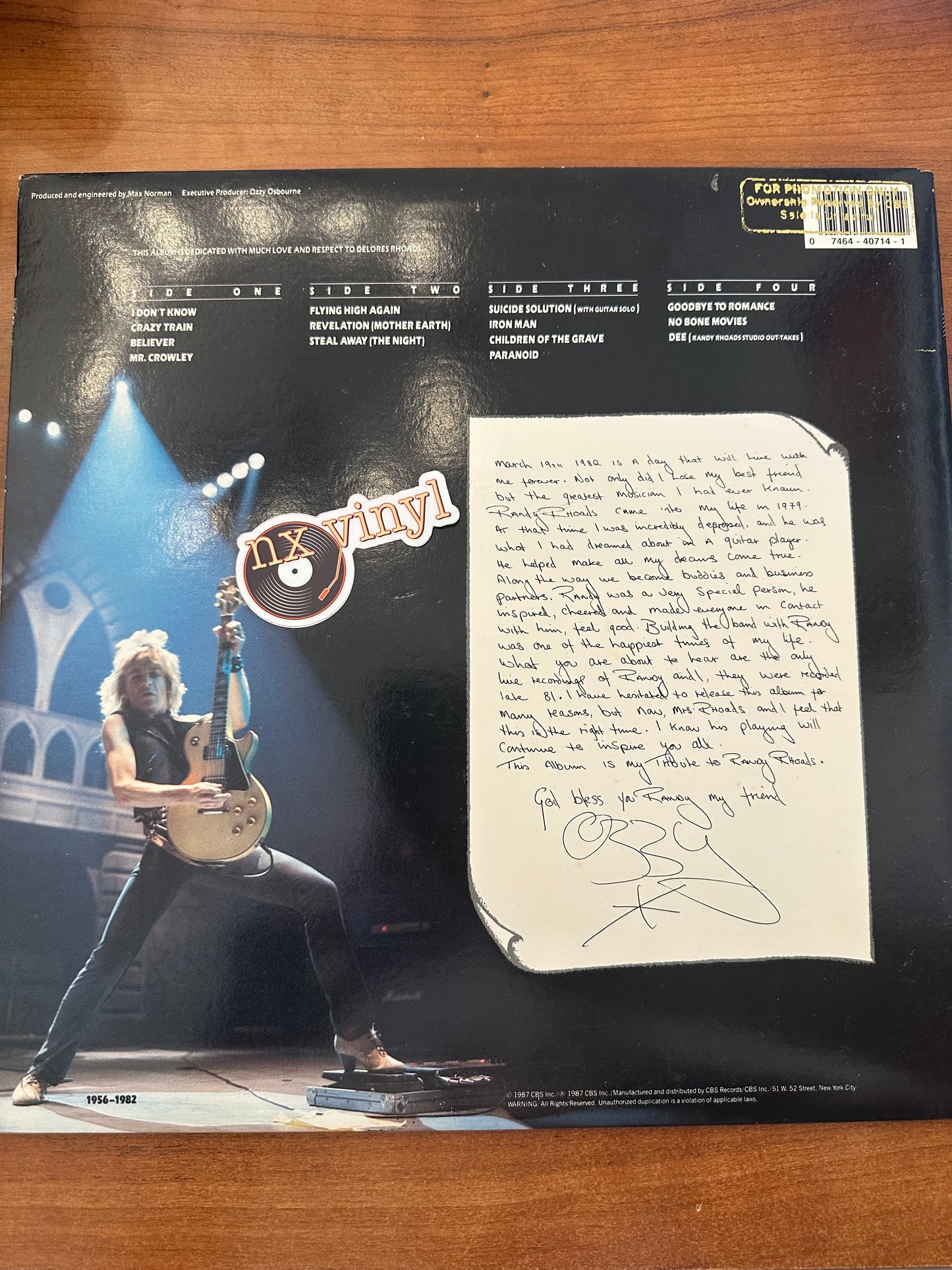 Ozzy Osbourne/Randy Rhoads-Tribute(Promo/1st Pressing)